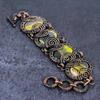 Браслет из самоцвета яшмы «Шмель», ручная работа, медная проволока, 7-8" h4S82