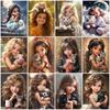 DIY Diamond Painting Girl Portrait Cross Stitch Kit Kid Diamond Embroidery Cat Dog Mosaic Cartoon Child Gift