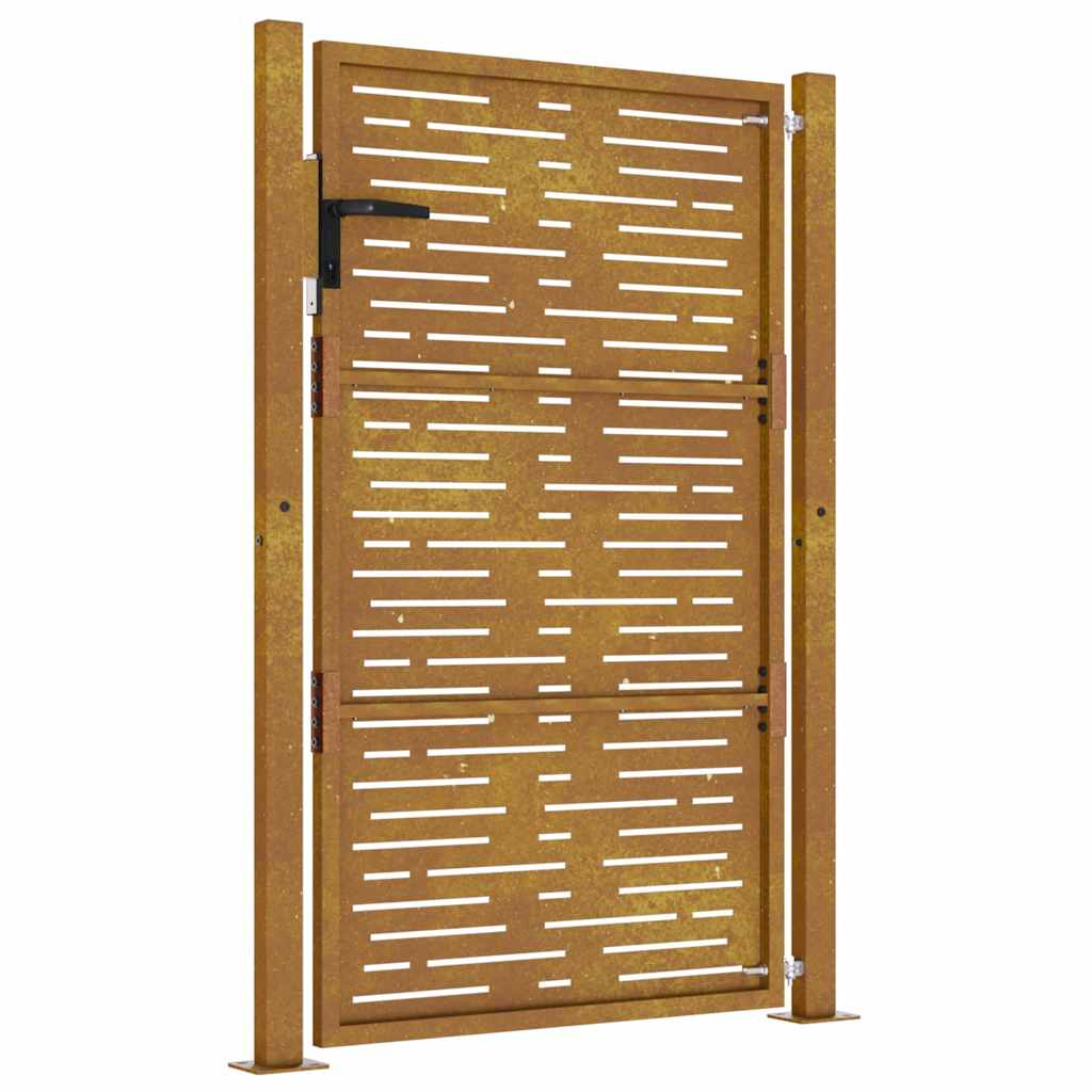 Садовая калитка 100x125 см Сталь Кортен Квадратный дизайн