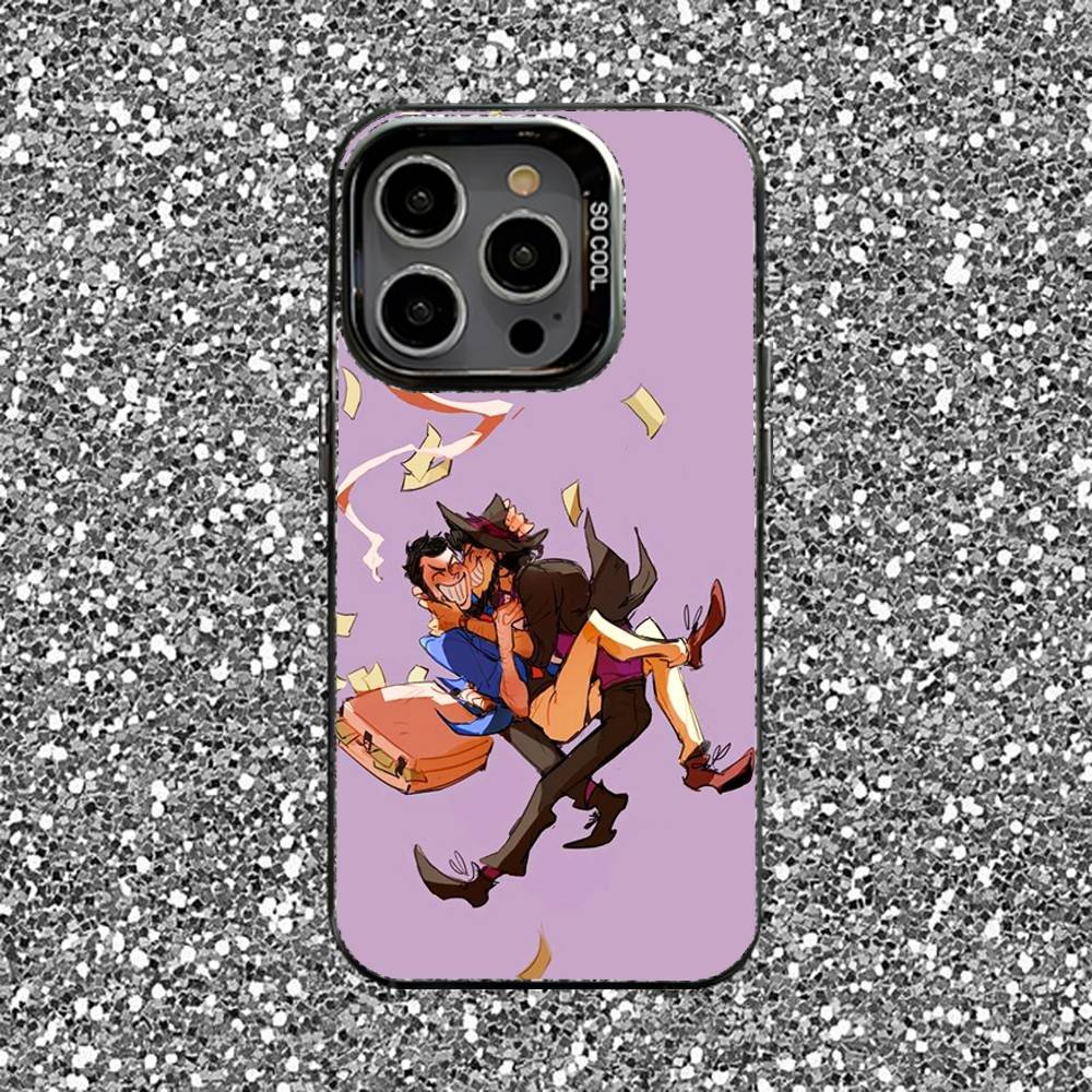 Чехол для телефона L-Lupin the Third для iPhone 16,15,14,13,12,11,Pro,XS,Max,Plus,Mini,SE Черный Конфетный Матовый Ударопрочный Чехол