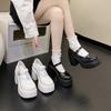 Черные туфли Мэри Джейн на очень высоком каблуке, женские туфли в стиле готики на толстой платформе, туфли больших размеров с пряжкой на щиколотке в стиле Лолиты