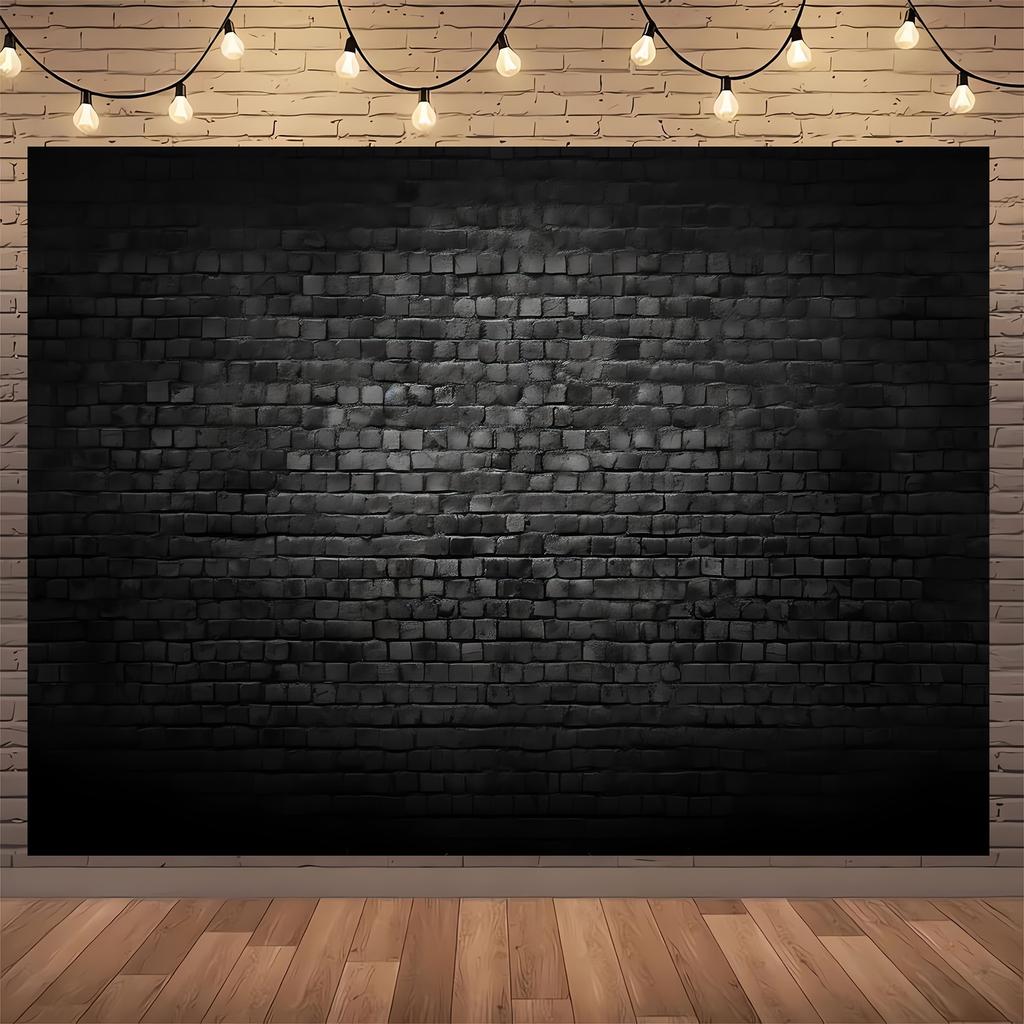 Черная кирпичная стена фон для фотосъемки Кирпичный фон Ретро тема каменный кирпичный фон день рождения