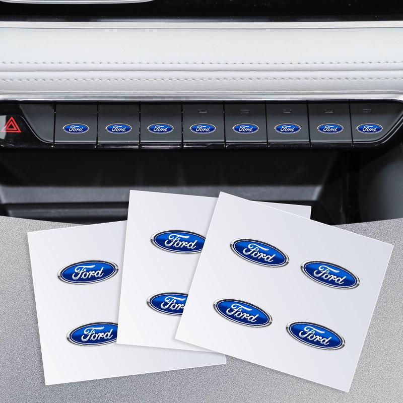 2025 Fashion Car Mini Logo Sticke Mirror Decorative Sticker Emblem For Ford Ranger Focus Kuga Mustang SMAX Transit Mondeo Fusion