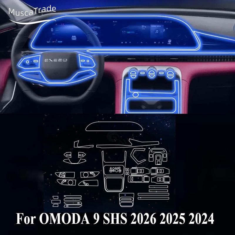 PPF Protection film For OMODA 9 SHS 2026 2025 2024 Car Accessories transparent TPU LCD GPS Navigation Gear Panel Center Console