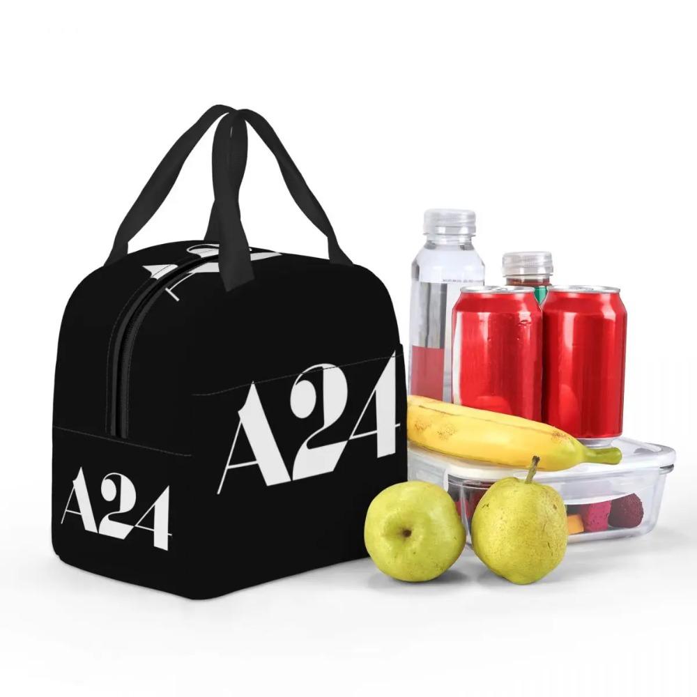 A24 White Logo Insulated Lunch Bag for Kids School Cooler Thermal Food Box Tote Leakproof Lunch Boxes Container