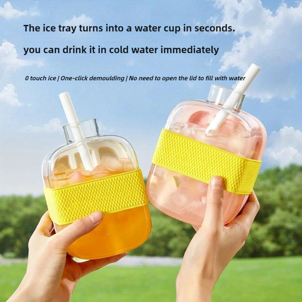 Easy release silicone ice cube dispenser for cocktails, whisky and beer, beverage cooler, straw ice cube dispenser, ice cube