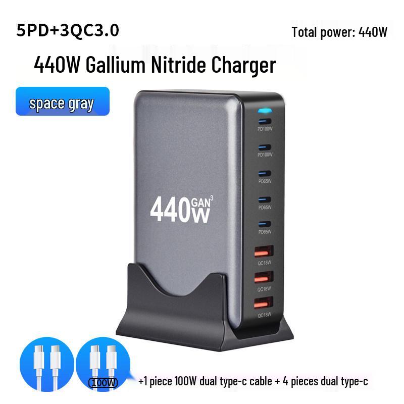 Многопортовое USB-зарядное устройство GaN мощностью 200 Вт с быстрой зарядкой PD100W