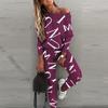 GMXIA Autumn Women's Long-sleeved and Long-pants Casual Set with Letter Prints