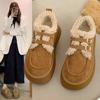 Флисовые Birkenstocks Новые зимние утолщенные теплые плюшевые хлопковые ботинки на платформе снегоступы