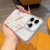 Милый 3D Розовый Бантик Блестящий Чехол для Телефона iPhone 17 16 15 14 13 12 11 Pro Max Plus Роскошный Прозрачный Ударопрочный Бампер