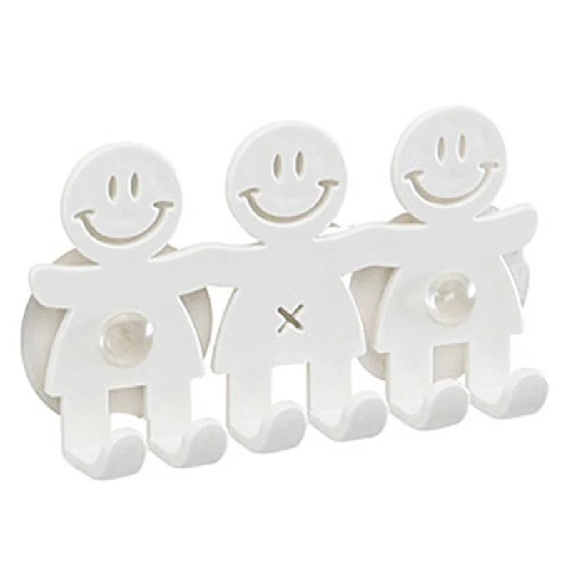 Xiaomi 1Pcs Smiling Person Shaped Toothpaste Rack Bathroom Kitchen Toothbrush Towel Holder Wall Sucker Hook Toothbrush(Colour: White)