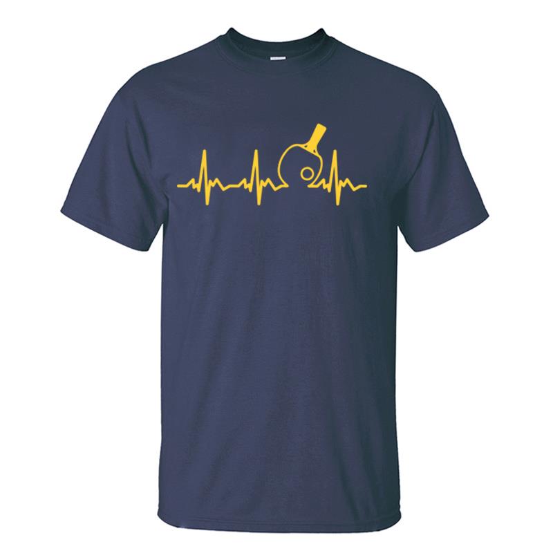 Summer Fashion Table Tennis Heartbeat T Shirt Unisexs Cotton Ping Pong Tops Designer Short Sleeve Casual Basic Tshirt Camisetas