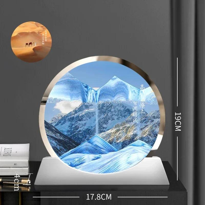 Sandscape Движущаяся песочная картина Пустынный снежный пейзаж Зыбучие пески Ремесло Круглые песочные часы Текущая песочная живопись Домашний декор Подарки