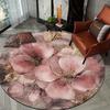 Luxury Romantic Floral  Pattern Round Shape Floor Mats Kitchen Hallway Runner Rug Bedroom Living Room Soft Carpet Non-slip Area Rug