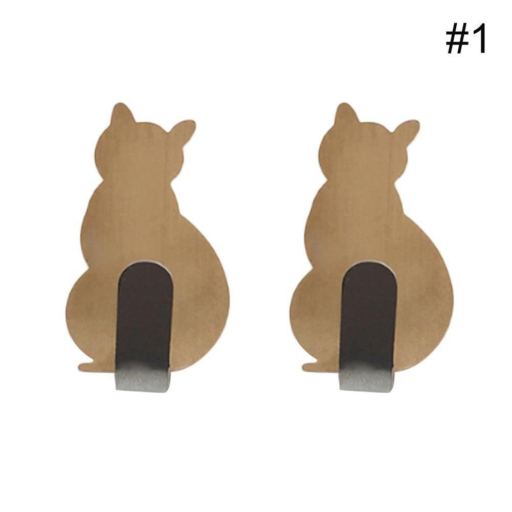 2 шт./компл. кошачий хвост в форме кухонной стены, двери, металлический крючок, клейкая лента, вешалка для ключей, декоративный держатель