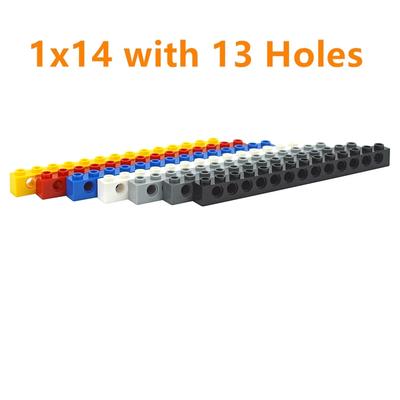 Технические строительные блоки 10 шт. Детали MOC 1x14 с 13 отверстиями Перфорированные кирпичики Собираемые части Длинный брус 32018 Игрушки для детей