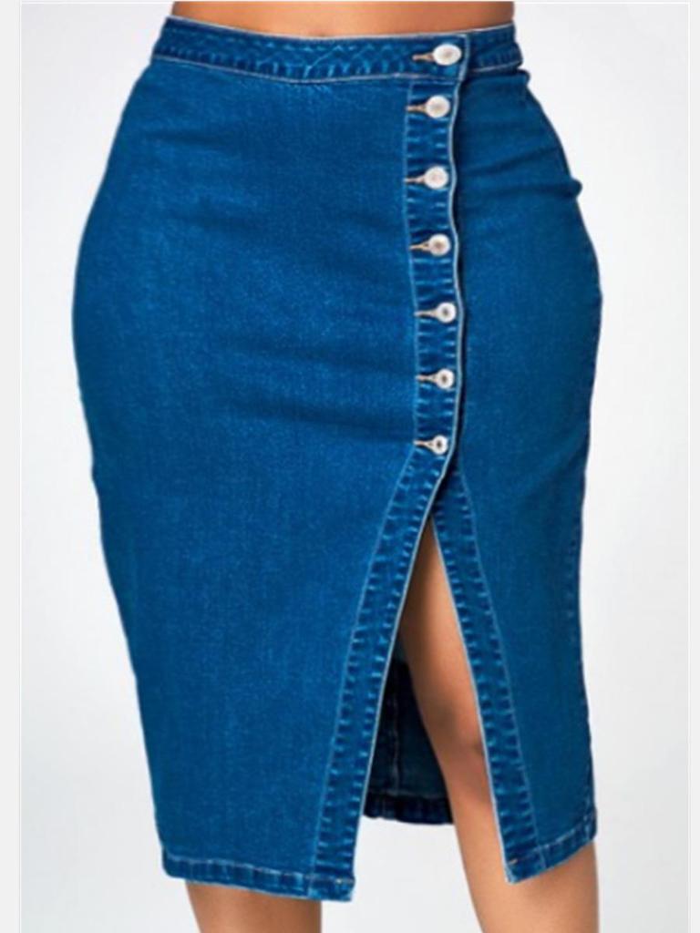 European and American Plus Size Fashion Denim Wrap Skirt