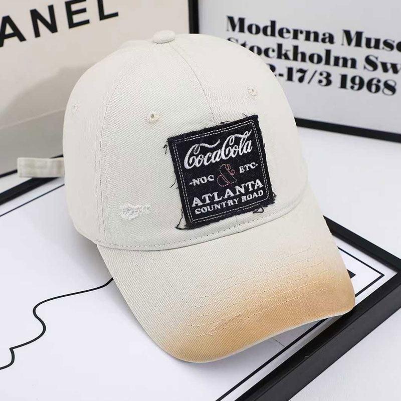 Fashion Hat Spring Summer New Alphabet Patch Baseball Cap Men's and Women's Versatile Bend Cap Gradually change color visor