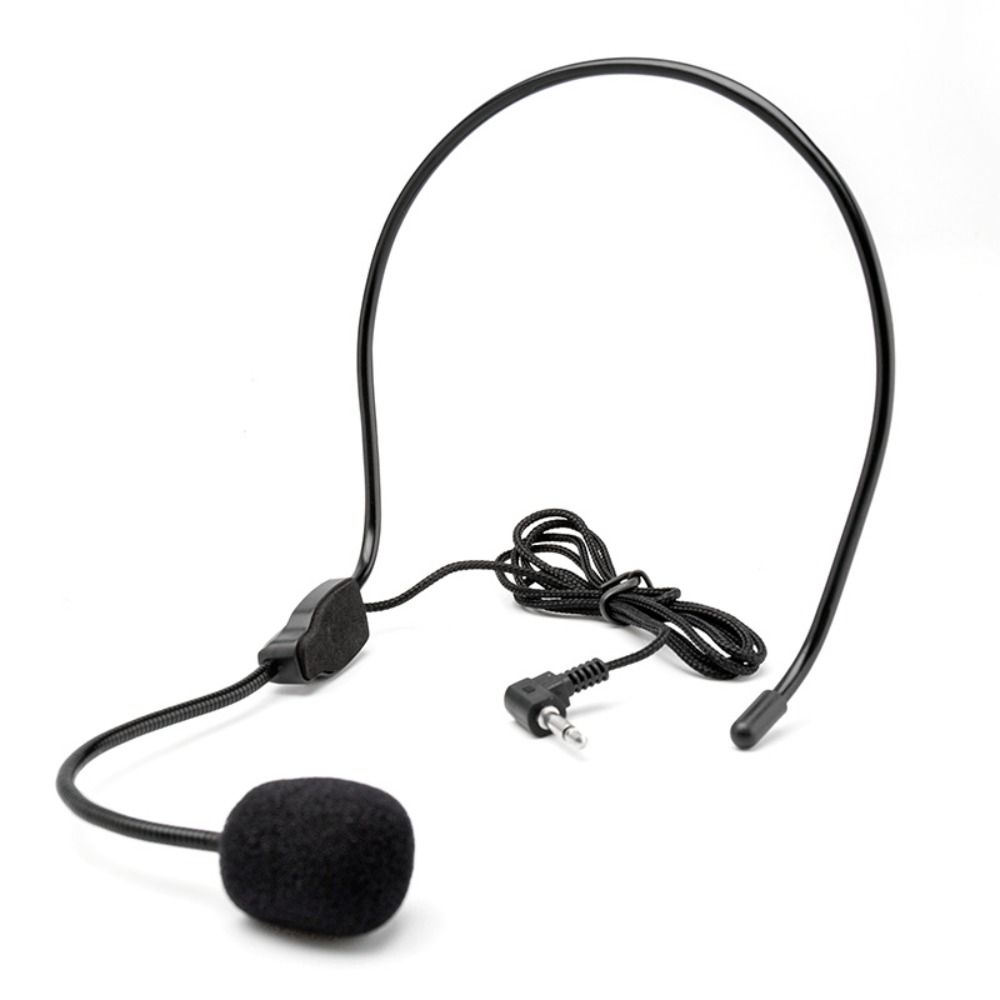 New Portable Wired Microphone Head-mounted 3.5mm Plug Headset Microphone Video Recording Flexible Speech Headset Mic