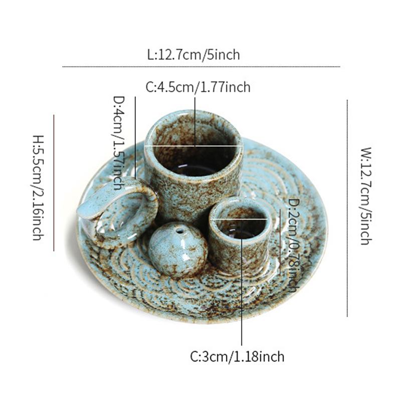 Новый керамический набор для благовоний - Многофункциональный домашний декор, 4-в-1 подставка для благовонных палочек и шалфея, держатель для пало санто и свечей