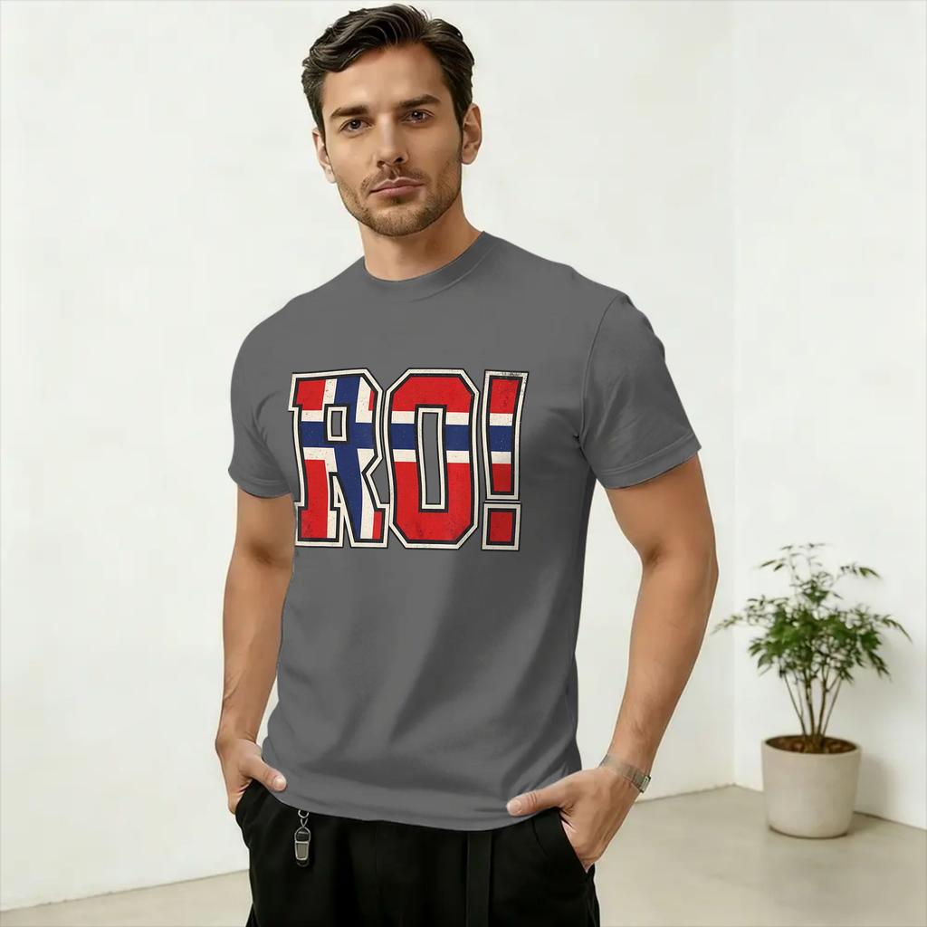 Norwegian Flag Letters Soccer Match Fan Celebration Art Cotton TShirt For Adult Y2K Casual TShirts ONeck Tee Shirt Plus Size