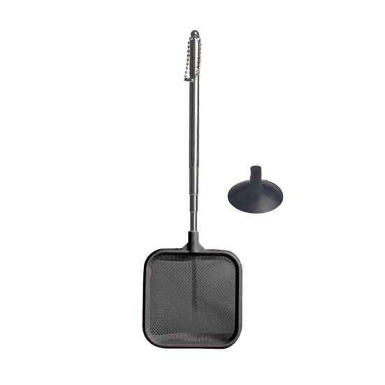 Сачок для аквариума с телескопической ручкой из нержавеющей стали, более глубокая сетка, квадратная сетка для аквариума, для креветок, остатков корма для мальков рыб