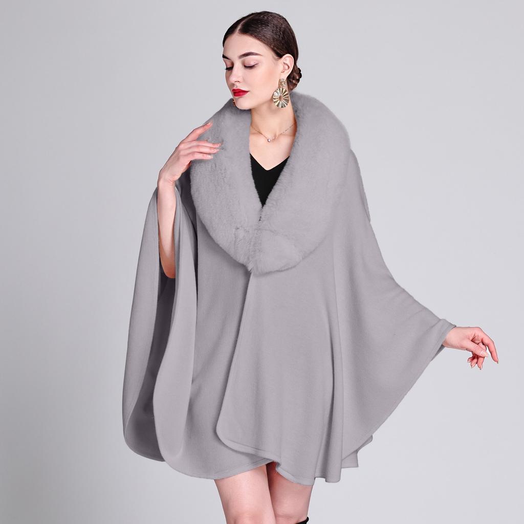 Женский воротник-шаль накидка большого размера вязаный кардиган свободная куртка-пончо