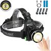Headlamp with Motion Sensor 2 In 1 Spotlight Zoom Waterproof Rechargeable Powerful Headlight Outdoor Camping Headlight Flashlight Headlight
