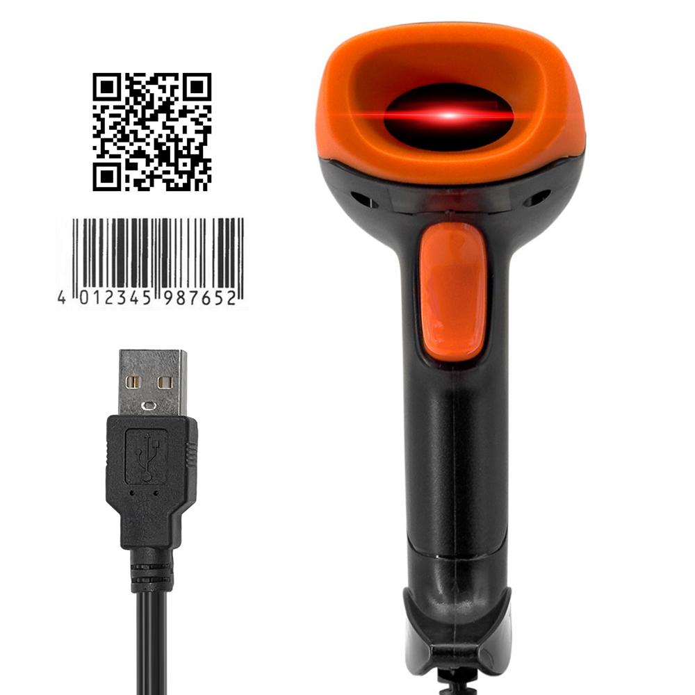 Ручной сканер штрих-кода 1D2DQR USB-проводной считыватель штрих-кодов Руководство по непрерывному сканированию CMOS-изображения