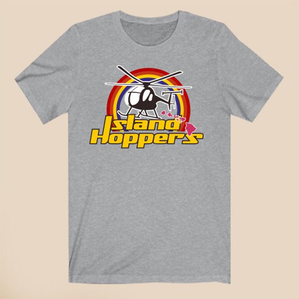 Island Hoppers Magnum PI Вертолет Мужская Серая Футболка Размер S-3XL Унисекс Футболка