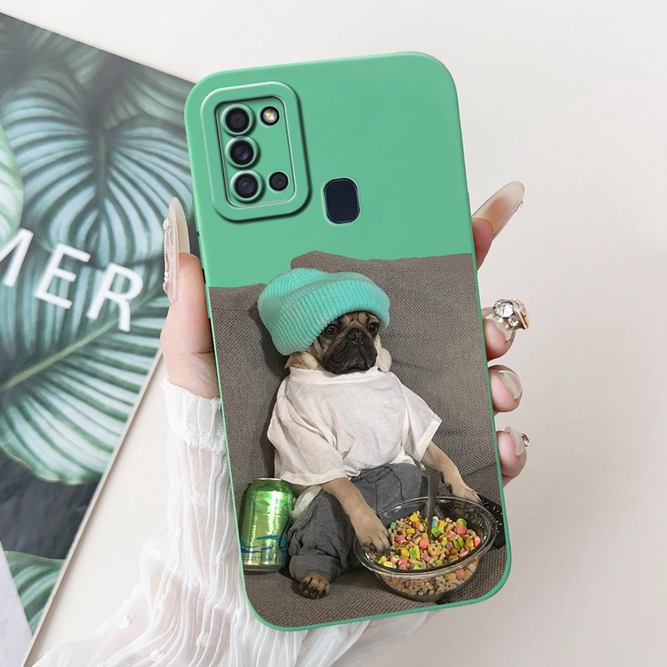 For Samsung Galaxy A21s Case Samsung A21S A 21S SM-A217F Elegant Printing Soft Silicone Camera Protective Shockproof Phone Cases