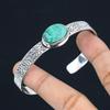 925 Sterling Silver Oval Natural Malachite Anniversary Birthday Bangle Bracelet