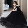 Women's Banquet Evening Dress Adults' Ceremony Host Long One Shoulder Hanging Dress Dress