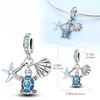 Copper Crabs Ocean Series Blue Turtle Starfish Shell Fit Original Bracelet Charms For Women Diy Fine Jewelry Gifts