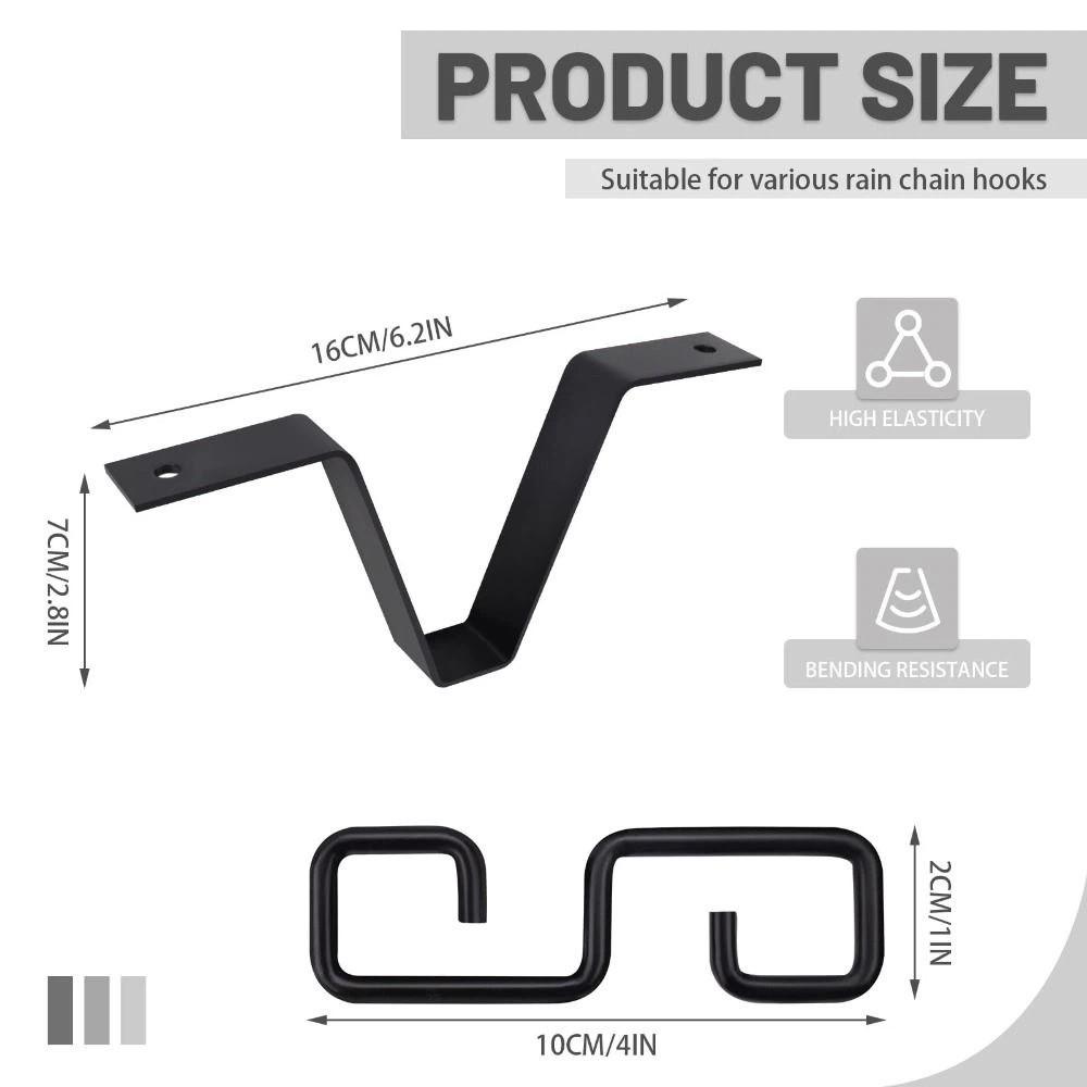 Железный крюк для дождевой цепи Сверхпрочный соединитель водосточной трубы Адаптер для желоба Сбор дождевой воды