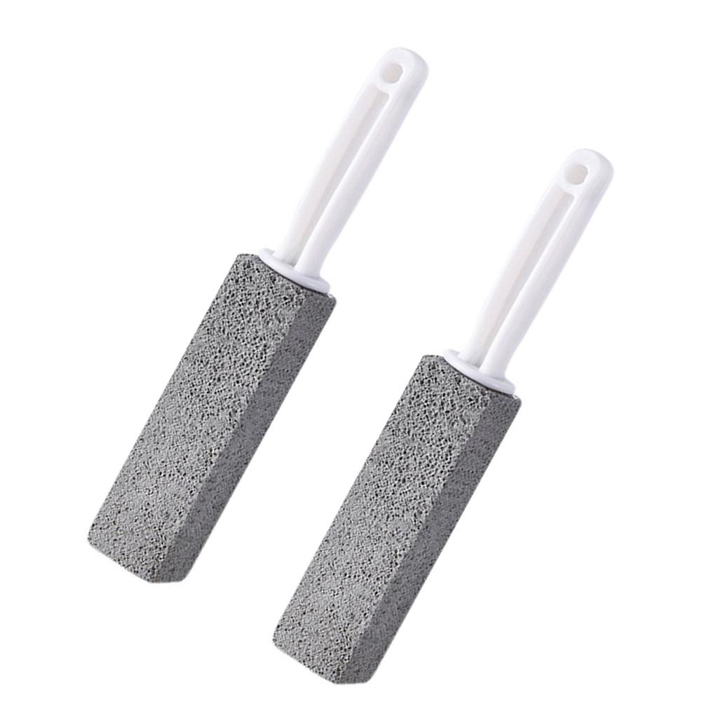2Pcs Pumice Stone Toilet Cleaner with Handle Household Removes Rust Limescale Hard Water Stains for Toilets Washbasins