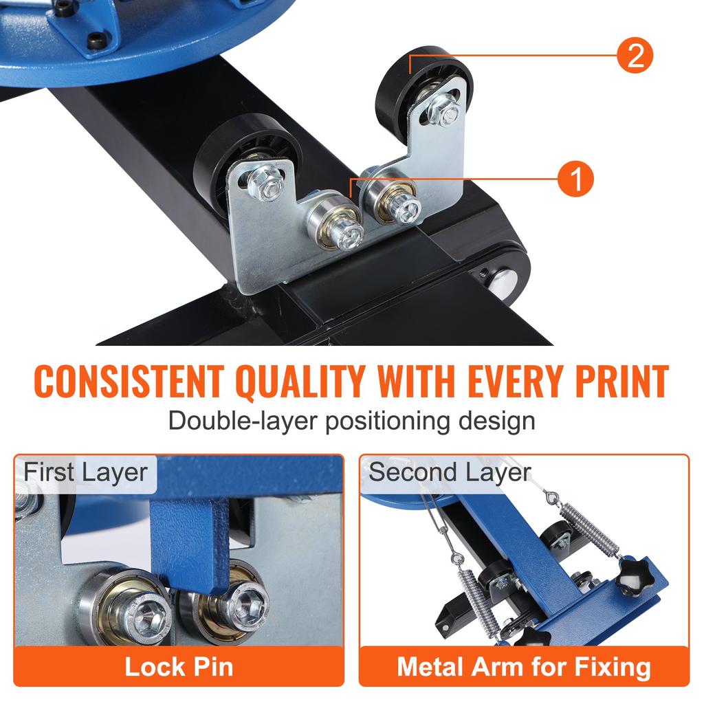 VEVOR Screen Printing Machine, 4 Color 4 Station 360 degrees Rotable Silk Screen Printing Press, 21.2x17.7in / 54x45cm Screen Printing Press
