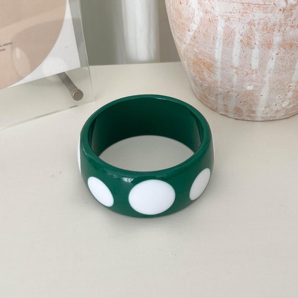 Round Wide Geometric Wristband Cool Punk Style Jewelry Personality Resin Polka Dot Bangles Party
