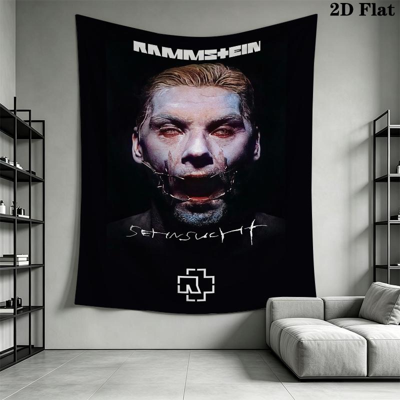 Rammstein Wall Tapestry Aesthetic Wall Hanging Printed Fabric Blanket Decorative Tapestries for Bedroom Living Room Home Decor
