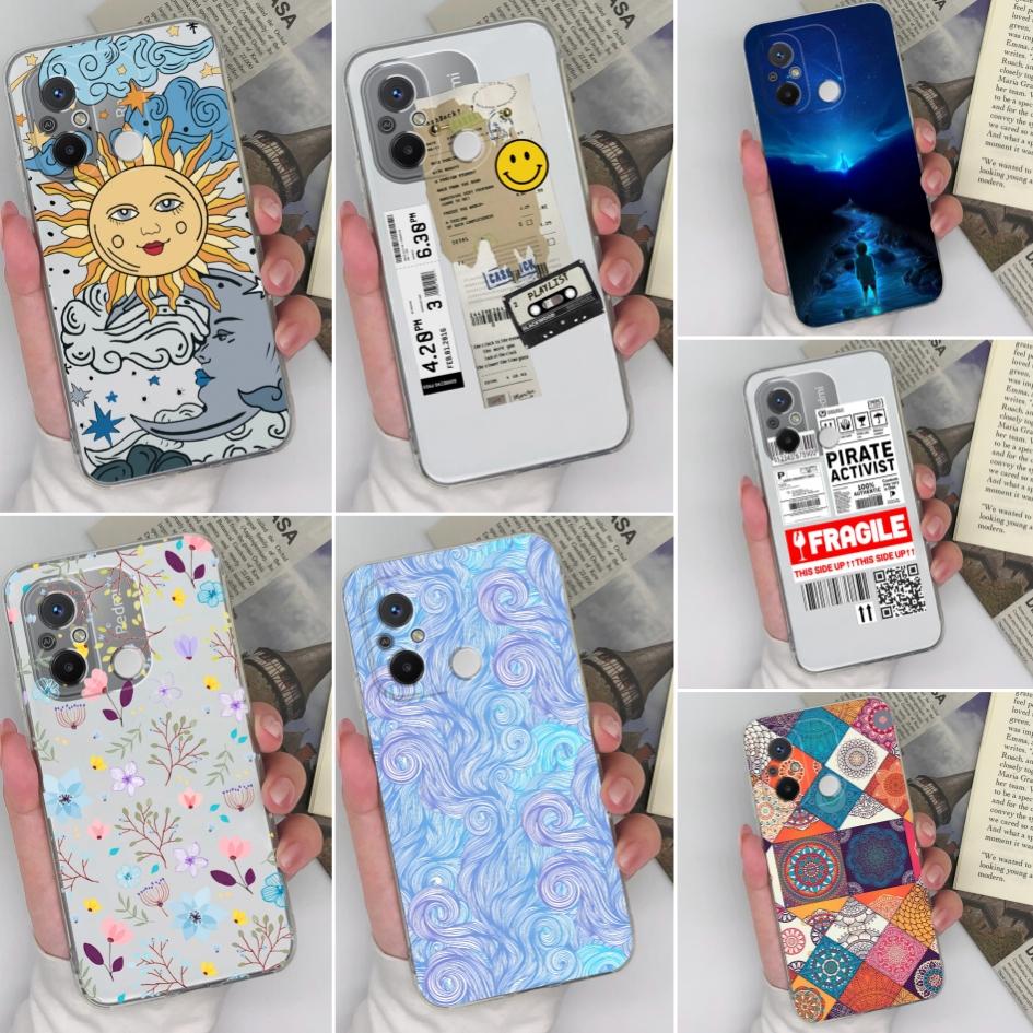 Прозрачный чехол для Xiaomi Redmi Note 8 9 10 11 12 Pro Plus Redmi 10C 12C 11 Prime 9A 9C, задняя крышка телефона, силиконовый мягкий ТПУ, модные бамперы для телефона Redmi