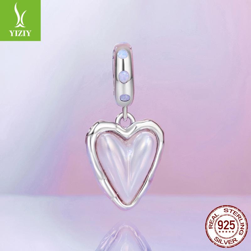 Chasing Aurora Love Pendant S925 Sterling Silver Diy Necklace Bracelet Beaded Accessories Premium Light Luxury