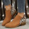 Модная женская обувь Зимние ретро женские ботильоны Повседневные леопардовые ботильоны Удобная женская обувь Большой размер