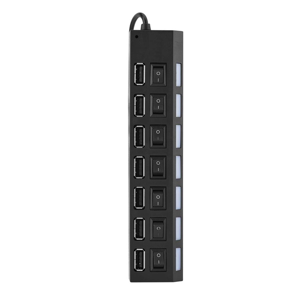 480Mbps 7 Port USB Hub No Conflict Plug & Play 7 Port USB 2.0 Hub for MousePrinterScanner