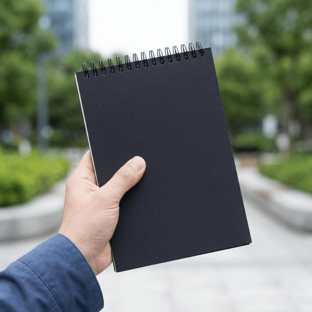 Up Turning Loose-Leaf Sketchbook Taking Notes Memo Notepad Portable Hand Ledger Office