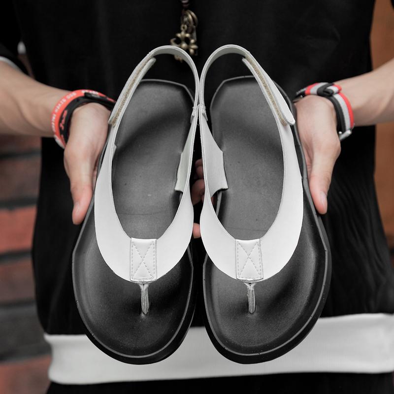 Fashion Summer New Men Sandals with Two Layers of Leather Outdoor Business Comfort Beach Shoes Flat Heel Banquet Social Men Sandals