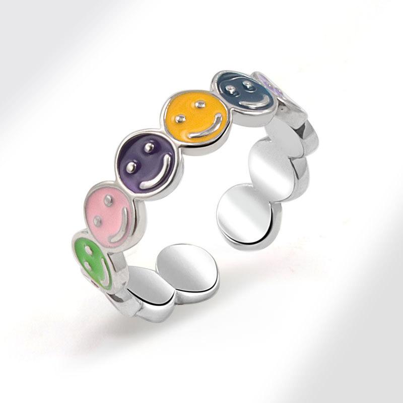 Высококачественное красочное кольцо с открытым сердечком в виде капли масла, простой и щедрый вкус, женская ниша, высокая роскошь, эмаль, модные тенденции, кольцо, ювелирные изделия