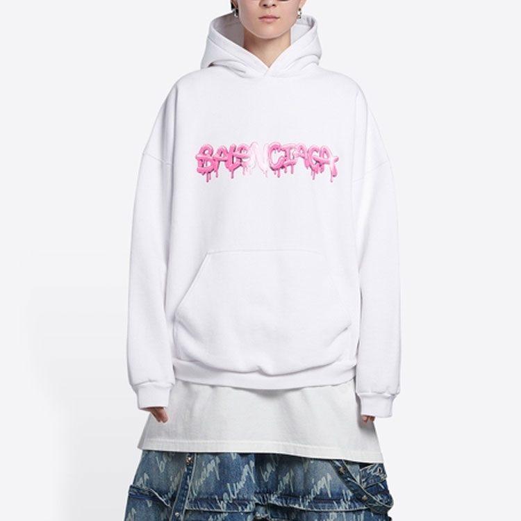 Balenciaga Худи свободного кроя 'Белый/Жвачный' 675003TLVF29014