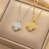 Luxurious Zirconia Four-Leaf Clover Necklace: Elegant High-End Fashion Pendant for Women