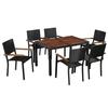 VidaXL Mobilier d'extérieur 7 pcs Résine tressée et bois d'acacia Noir
