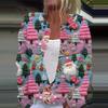 Women's Fashion Christmas Printed Long Sleeve Knitted Cardigan Button Down Jacket